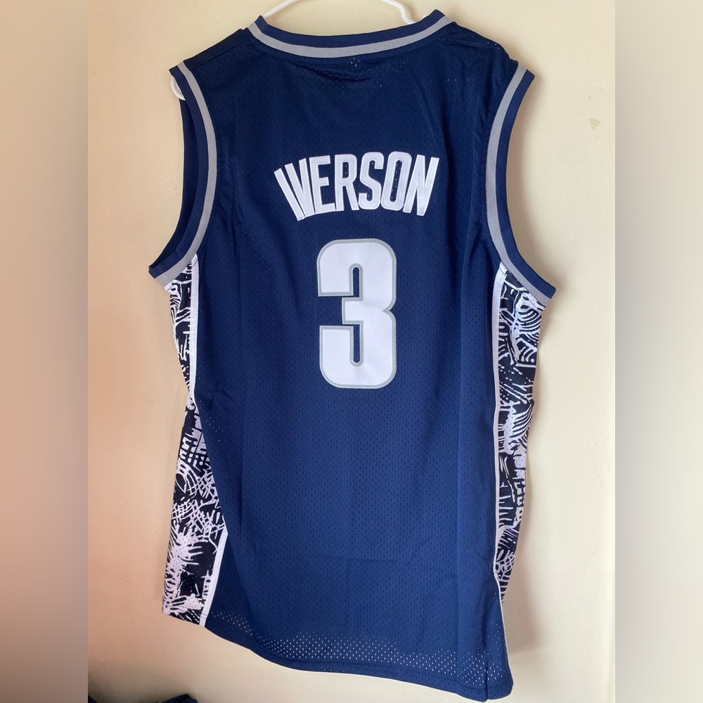 Georgetown ai iverson college nba style jersey Philadelphia legend